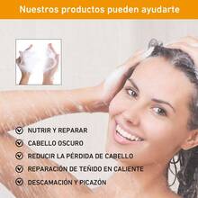 Cabello teñido natural 3 en 1 champú - negro (500 ml) - teñido, limpio y acondicionado en un solo paso - Negro - Ver 3