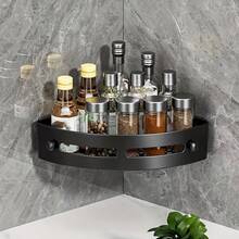 Plastic Triangular Shower Caddy, Wall Mounted Shower Storage Rack, Corner Shower Organizer, Quick Drainage, Suitable For Bathroom, Kitchen, Hotel, Dorm To Hold Bathing & Personal Care Products