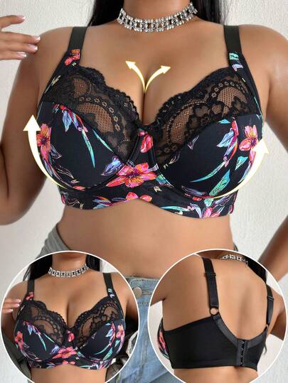 Plus Size Women Fashion Wireless Padded Bra