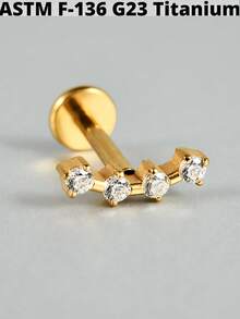 1PC G23 Titanium Cz Butterfly Lip Studs 16G Internal Thread Snake/Flower Ear Helix Tragus Cartilage Earrings Body Piercing Jewelry - As Shown - View 10