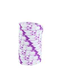 1 Pair Tie-Dye Basic Polyester Shoelaces, Suitable For Outdoor Wear All Seasons - White Purple - View 4