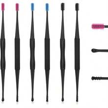 TYUI Q-Grips Ear Wax Removal-Spiral Ear Wax Removal Tool 6PCS Reusable Earwax Removal Kit  Ear Cleaner Soft Silicone Double Sided Head Ear Wax Removal Kits For Olders Adult - 如圖 - 查看 1