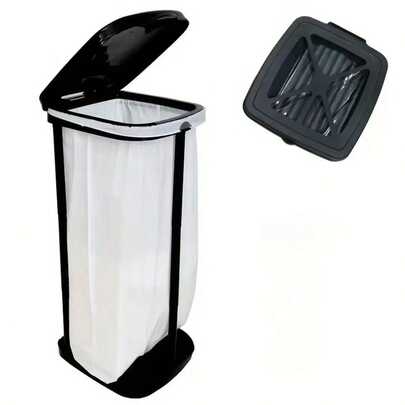 1pc Foldable Large Capacity Trash Can, Collapsible Garbage Bin With Hanging Pole, Innovative Trash Can Made Of ABS Material, Suitable For Home, Kitchen, Living Room, Picnic, Outdoor And Other Scenarios