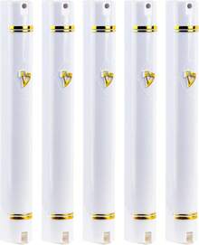 PLASTIC CASE Semiround With Design Self Stick Waterproof Rubber Cork Sold In Unit Pcs (WHITE GOLD, #15 15 Cm Scroll) - Vàng trắng - Xem 1