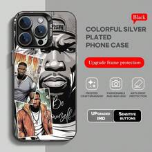 Funda de teléfono de rapero 50 Cent a la moda, funda suave negra IMD colorida plateada adecuada para 17 16 15 14 13 12 11  Pro Max - z6 - Ver 10