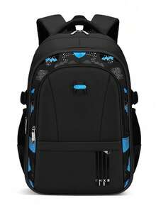 新款轻便经典儿童背包，大容量学生背包，大容量防水背包，高强度反光条设计，适合旅行，大容量收纳，高效学习 - 彩色 - 查看 1