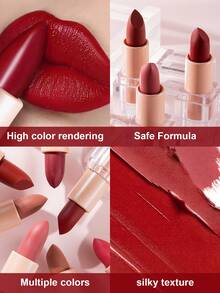 HANDAIYAN 12色哑光水晶唇膏套装，3.5克/支，裸色和梅子色唇彩，适合万圣节、圣诞节、露营、节日、脸部彩绘，女士化妆品，Y2K时尚的理想之选，生日/情人节/母亲节礼物佳选，派对必备 - 10 Barn Red - 查看 5