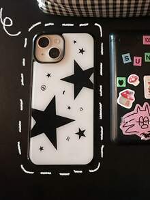 Y2K Cute Star Soft Gel Phone Case, Compatible With IPhone 17 Pro Max, 17 Pro, 17 Air, 17, 15, 16 Pro Max, 14 Pro, 13, 12, 11, Glossy Soft Shell, Gift Packaging - Black Star - View 5