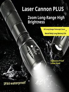 T6 High-Power LED Rechargeable Outdoor Bicycle Long-Range Aluminum Alloy Zoom Waterproof Fishing Light (Batteries Not Included) - Multicolor - View 1