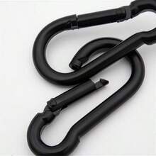 10 PCS Black Carabiner Clip Spring Snap Hook, 1.57 Inch Heavy Duty Carabiners Clips, Small Keychain Mountaineering Outdoor Camping, Hiking Travel, Swing Set, Hammock And Fishing - 最初的 - 查看 3