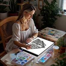 1pc A2/A3/A4/A5 LED Light Pad Suitable For Diamond Painting Art Kits, Diamond Painting Light Board, USB Powered Tracing Light Board For Painting, Sketching, Animation, With 4 Fixing Clips (Black, Red, Blue, Yellow Colors Available) - Multicolor - View 24