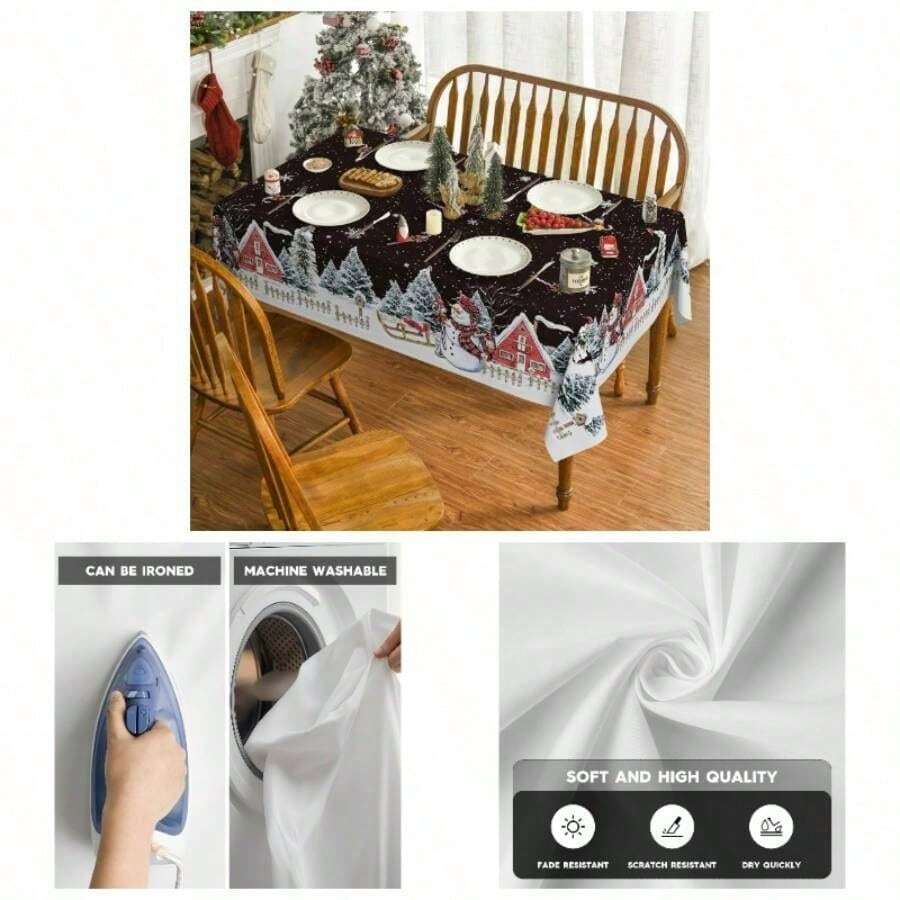 Kitchen Tablecloth - 152.4 X 213.4 cm (Rectangular) + Black - View 1