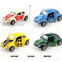 Modèle de voiture en alliage avec scarabée peint vintage, jouet de voiture classique rétro, ornement décoratif, petit cadeau, cadeau pour ami, passionné d'automobile, haute qualité - Multicolore - Voir 10