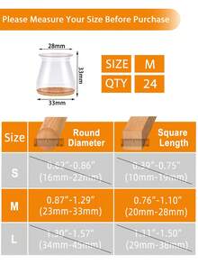 4/8/16/24pcs Thickened Silicone Furniture Leg Pads - Transparent Chair Leg Covers, Noise Reduction, Shock Absorption, Floor Protection, Durable Furniture Sliders, Suitable For Tables, Chairs, Sofas, Coffee Tables, Non-Scratch (Round, Square) - Transparent Light Brown - View 32