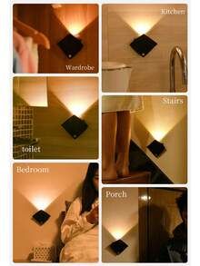 LED Stingray Motion Sensor Light, Unique Appearance Sensor Activated Lighting, Suitable For Bedroom, Living Room, Stairway, Closet, Bathroom, Entryway, Battery Or USB Rechargeable Motion Sensor Wall Lamp