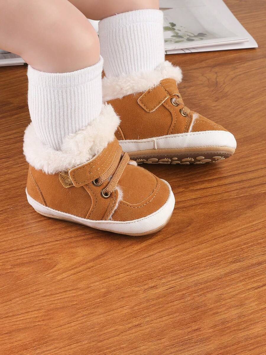 3-6-12个月婴儿冬季加厚保暖软底休闲鞋，适合0-1岁幼儿