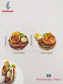 1个卡帕多西亚土耳其美食3D立体冰箱贴 - 传统炖锅创意磁贴，旅行纪念品，创意家居装饰，独特旅行收藏品，装饰磁性贴纸 - 彩色 - 查看 7