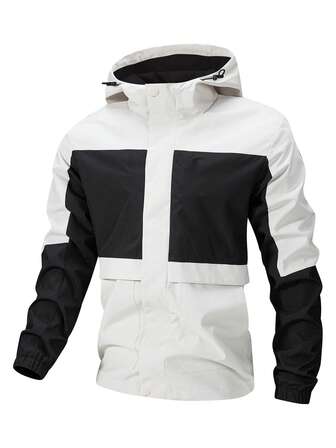 Nueva chaqueta con capucha con cremallera, de manga larga, ligera, para primavera/otoño para hombres