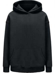 Mesh Back Hoodie Women Hollow Backless Oversized Sweatshirts With Pocket Y2k Party Sparkly Fleece Pullover - 黑色 - 查看 4