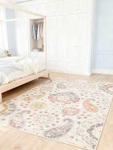 1pc Vintage American Distressed Low Pile Faux Wool Area Rug, Machine Washable, Available In Multiple Sizes, Suitable For Living Room, Bedroom, Entryway, All Season Carpet - Green - View 15