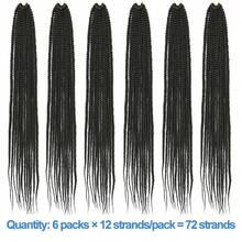 6包女神盒式辫钩编假发，超长合成盒式辫接发，女士适用 - 彩色 - 查看 10