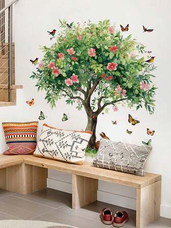 1 st/2 st - Avtagbara PVC-väggdekaler - [Vinrankor, målat glasfönster, trädgren med fåglar] Självhäftande vattentäta väggdekaler, lämpliga för hem, rum, vägg och kök - lätta att applicera, perfekta för vardagsrum, sovrum eller kontor