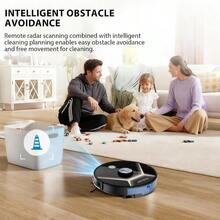 Robot Vacuum Cleaner And Mop 9000Pa Strong Suction 300 Minutes Runtime 280ML Large Electric Control Water Front Wide Angle LDS Lasernavigation Al Intelligent Fullscene Planning BlackGolden - WhitegGolden - View 2