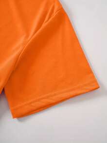 Playera camiseta gráfica dama mujer manga corta cuello redondo básica cómoda fresca ligera estampado botas vaquera occidente lazo cuerda brillos diamantes día noche - Naranja - Ver 3