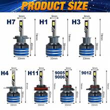 TOAUTO 2PCS H7 LED Canbus 6500K H11 H1 H3 H4 30000LM 100W HB3 9005 HB4 9006 HIR2 9012 LED Car Headlight Bulb Auto Light - White - View 9