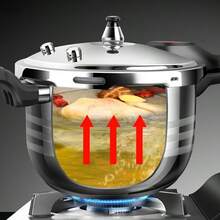 Stainless Steel Pressure Cooker, Suitable For Induction Cooktop, With Pressure Indicator And Safety Device, Compatible With Gas Stove And Induction Cooktop - Silver - View 2