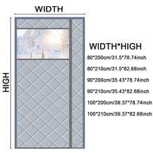 Magnetic Insulated/Heat Blocking Curtain, Thick Insulating Curtain, Exterior Visible Insulated/Heat Blocking Curtain, Left & Right Handles Openable Thick Curtain, Suitable For French/Patio/Sliding Glass/Front Door Draft Stopper - Grey - View 4