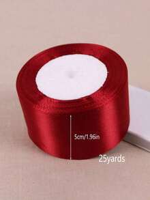 1 卷 25 码 1-5 厘米宽双面优质缎带，适用于 DIY 玫瑰装饰、礼品包装 - 婚礼派对蝴蝶结丝带，用于桌椅装饰、拱门、礼品盒、蛋糕装饰、服装配饰、编织，营造优雅的节日氛围，是蝴蝶结丝带、节日庆祝派对、节日礼物的理想选择 - 紅色 - 查看 12