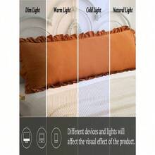 1 Rust Red Synthetic Polyester Ruffle Long Pillowcase (Without Pillow Insert), Perfect Gift For Everyone, Suitable For All Seasons - 亮橙色 - 查看 7