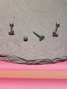 1pc Skin-Friendly Hypoallergenic Titanium Steel Heart Shaped Tongue Ring, Suitable For Drinking, Punk Style Unisex Body Piercing Jewelry - Heart-shaped Tongue Piercing - View 10