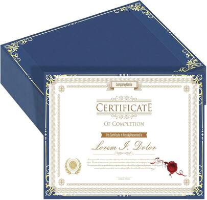 50 Packs Single Sided Certificate Holders, Award Certificate Covers With Foil Border Navy Blue Diploma Holders For Letter Size .5 X 11 Cardstock, Graduation, Documents