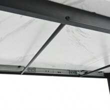 Esstisch Teleskoptisch, 140/180x80x75cm, Beine Aus Eisen Aus Metall & Vierkantrohrbeine (Moderne Weiße MDF Tischplatte Mit Marmormustern),Doppelnutzung Für Heim & Büro - White - View 7