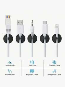 3pcs Cable Clips With Adhesive Hooks, Cable Management System, Random Color, Men's Tool - Default - View 10