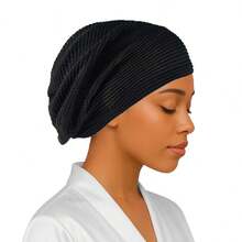 1件装时尚透气网眼黑色内衬帽 - 弹性好、轻便易携 | 时尚涤纶发帽、万圣节礼物、夏季、沙滩帽 - 彩色 - 查看 7