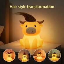 Highland Cow Decor Night Light, Rechargeable And Dimmable Soft Farm Animal Highland Cattle Lamp With Soft Touch,Novelty Highland Cow Party Favors Cute Gifts For Adults Boys Girls Women Men - 高地牛夜燈 - 查看 5