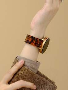 1件女款時尚手錶錶帶，20mm/22mm可選，相容於 Galaxy Active 2 40mm/44mm，獨特壓克力風格，相容於Watch GT 2 42mm，亦相容於Gear Sport智慧手錶、Galaxy Watch 7 40mm/44mm、Galaxy Watch 6/Classic - 棕色 - 查看 5