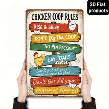 2D Flat, 1pc Vintage Rustic Wooden Sign - Funny Farm Decor "Don't Fly Out Of The ", Good Morning Mood, No Pecking, Lay Eggs Daily, Don't Mess Up The Feathers - Farmhouse Style Wooden Wall Art, Indoor/Outdoor Use, Farmhouse Kitchen, Barn Or Birthday Gift - Pre-Drilled Holes For Easy Hanging, Decor, Indoor Outdoor Sign, Amusing Typography, Distressed Finish, Barn Decor, Great Gift, 2D Flat - Multicolor - View 4