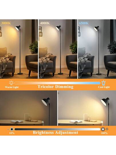 1PC 57 Inch Moderne Led Vloer Lamp, Height Adjustable, USB Powered, 3000K 6500K Dimmable, Brightness Indoor Multipurpose Corner St ing Verlichting Living Room, Bedroom, Office Reading view 7