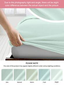 1 件柔软舒适的纯色床笠，9.84 英寸/25 厘米深口袋 - 低过敏性，可机洗，适合宿舍和客房（不含枕套），床上用品，宿舍，颜色鲜艳，通过 Oeko-Tex 认证，浅绿色 - 嫩綠色 - 查看 10