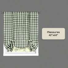Achim Home Decor - Par de Cortinas de Ventana fruncidas a Cuadros, 72 Pulgadas de Ancho, 63 Pulgadas de Largo, Cuadros es y Blancos, Cortinas de Campo filtrantes de luz para recámara, Sala de(Sage & Ivory 106.7An x 160Al cm (1 Paneles)) - Multicolor - Ver 4