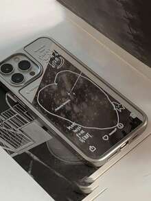 Ốp lưng điện thoại hình trái tim vẽ tay dễ thương, mạ điện, tương thích với iPhone 17 Pro Max, 17 Pro, 17 Air, 17, 16, 15, 13, 14 Pro Max, món quà đáng yêu, ốp lưng silicon mềm mại dành cho nữ. - Tình yêu dòng - Xem 1