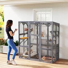 Catio Outdoor Cat Enclosure For 1-3 Cats, 59" X 28" X 60", Gray - 預設 - 查看 10
