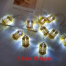 1个LED复古灯笼串灯，室内/室外节日照明，适用于家居窗户派对装饰、卧室、客厅、节日和室内装饰（不含电池） - 彩色 - 查看 11