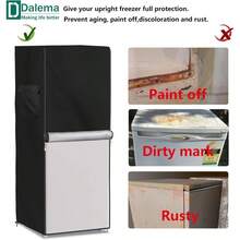 - Cubierta de refrigerador para exteriores, 600D resistente, impermeable, cubierta de congelador vertical, exterior para nevera. Parte delantera se puede enrollar con cremalleras. Negro, - 23" L x 23" W x 56" H - Ver 7