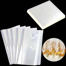 150/200/300 hojas de celofán transparente, papel de regalo transparente para envolver regalos, papel de envolver de celofán cristalino, adecuado para conos de henna y manualidades DIY. - transparente - Ver 2