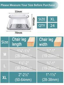 4/8/16/24 件椅腿地板保护垫 - 厚 TPE 硅胶家具滑块，透明椅套，用于降噪和地板保护，耐用家具脚垫，适用于桌椅、沙发和咖啡桌（圆形、方形） - 透明淺灰 - 查看 46